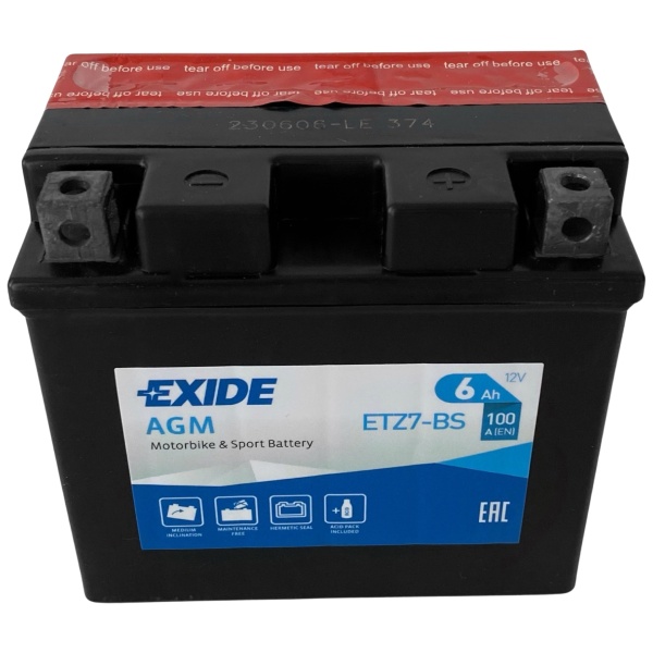 Baterie Moto Exide AGM Motorbike & Sport Battery 6Ah 100A 12V ETZ7-BS